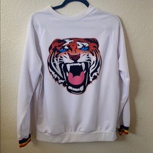 Tiger Sweatshirt with Cuff Detail